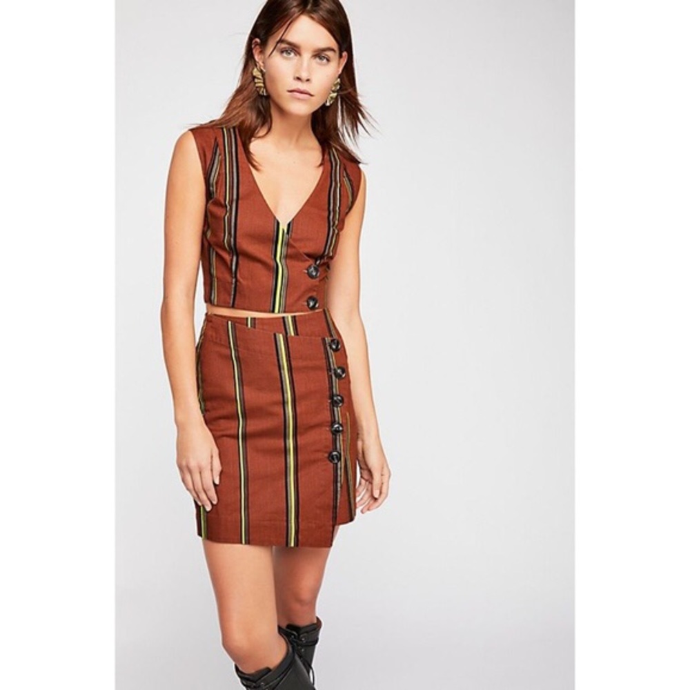 NWOT- Free people Three Buttoned Mini Set